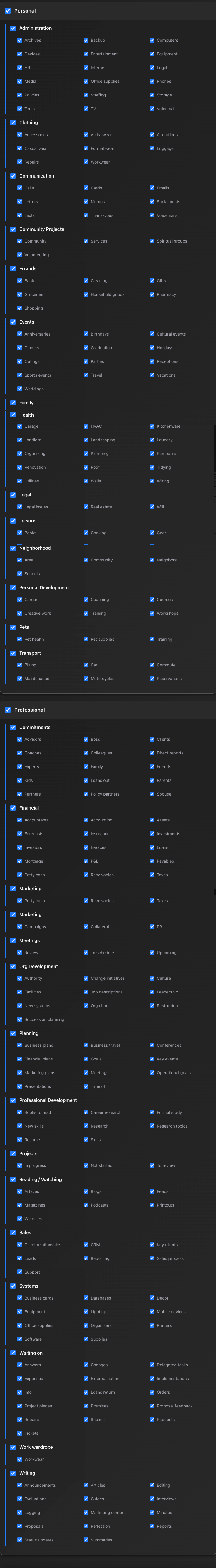MindDumper trigger words scrolling list
